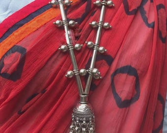 Oxidized Silver Jhumka Necklace| Silver Replica Jhumki Haar| Bollywood| Kuchi Jewelry| Statement Necklace| German Silver Indian Jewelry