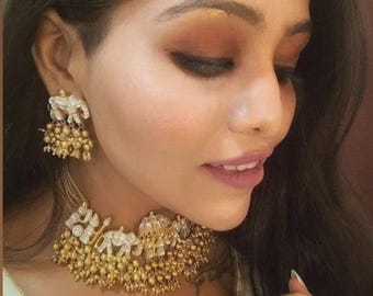 Indian Kundan Doli Necklace| Pacchi Kundan Polki Necklace| Indian Bridal Jewelry| Bollywood| Jadau| Sabyasachi Replica| Baraat Necklace