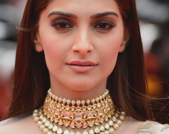 INDIAN KUNDAN NECKLACE | Pacchi Kundan Necklace| Indian Jewelry| Bridal Jewelry| Bollywood| Polki Necklace| Sonam Kapoor Necklace| Sabysachi