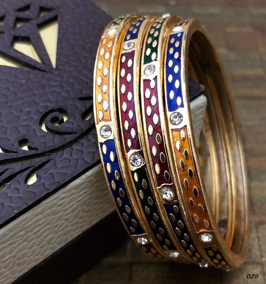 Meena Bangles| Gold Plated AD Bangles| Bridal Kada| Bollywood Jewelry ...
