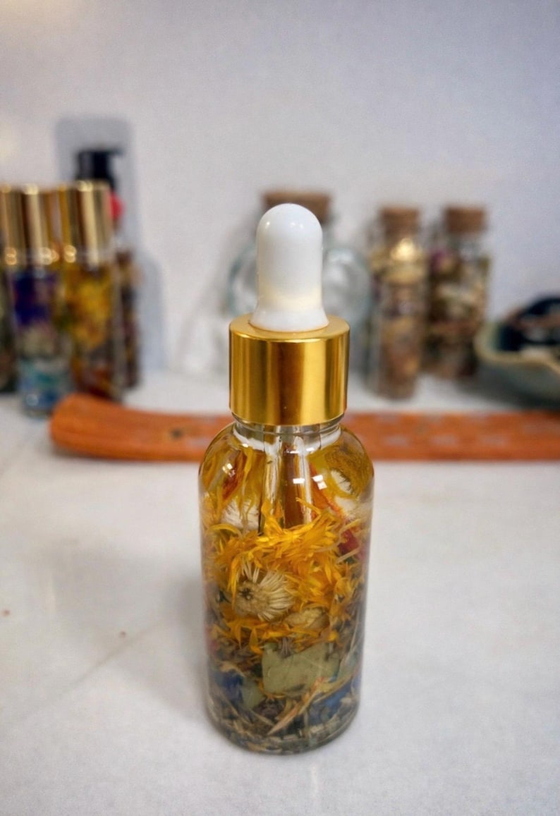 Manifestation Ritual Oil – Crystal Infused Herbs, Intention Setting Tool image 2