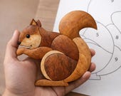 Squirrel Intarsia Woodworking Plan – Scroll Saw Pattern (Digital Download)