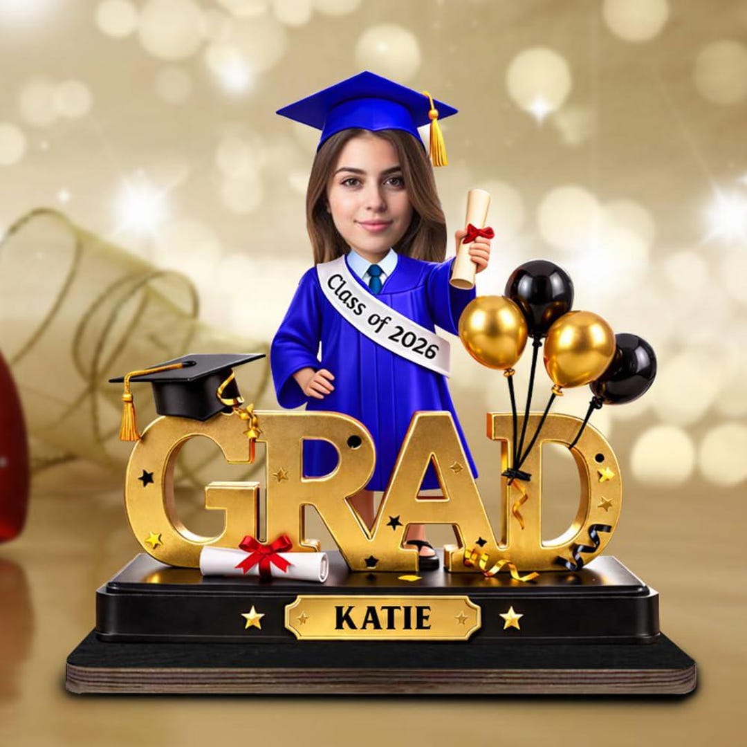Personalized Graduation Wooden Standee, Class of 2026 Photo Keepsake ...