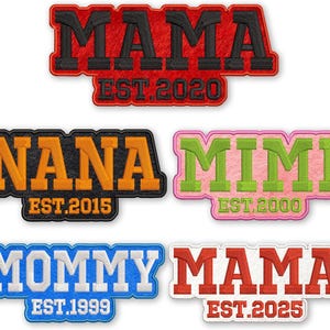 Parche bordado personalizado para mamá, etiqueta con nombre y texto personalizado para planchar en mochilas, sombreros y uniformes, regalo para el Día de la Madre con cierre de velcro.