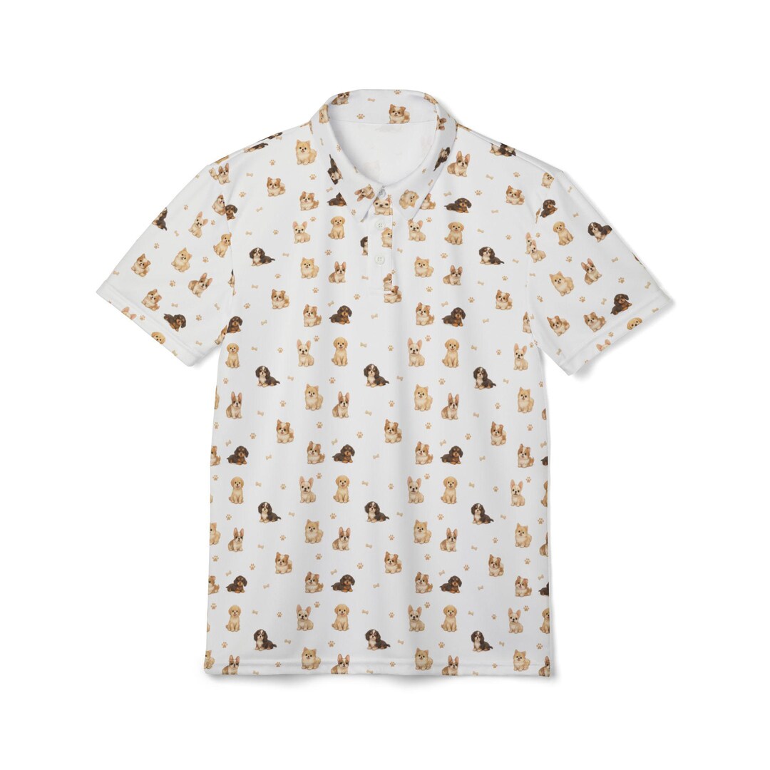 Cute Puppy Pattern Polo Shirt - Etsy