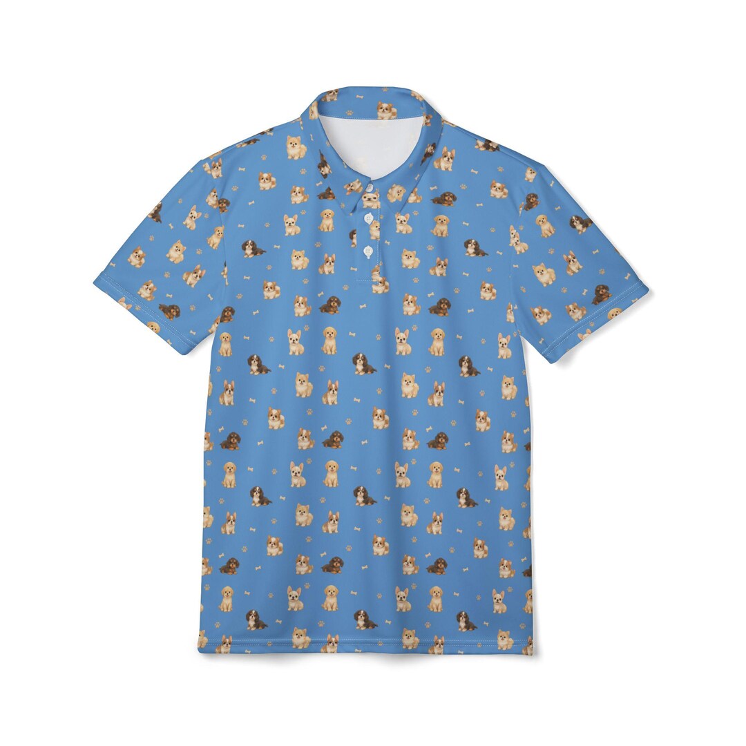 Cute Puppy Pattern Polo Shirt - Etsy