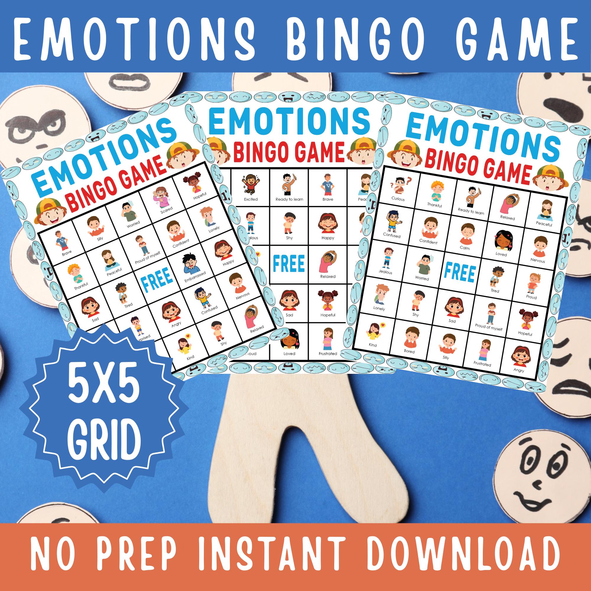 Emotions Bingo Game | Feelings Printable Bingo for Kids, Classroom ...