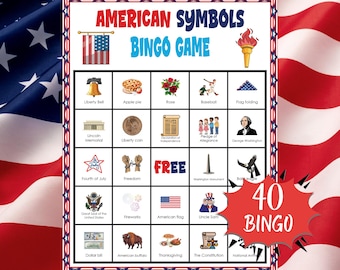 American Symbols Bingo Game | U.S. History & Social Studies Activity for Kids | Printable Patriotic Classroom Game