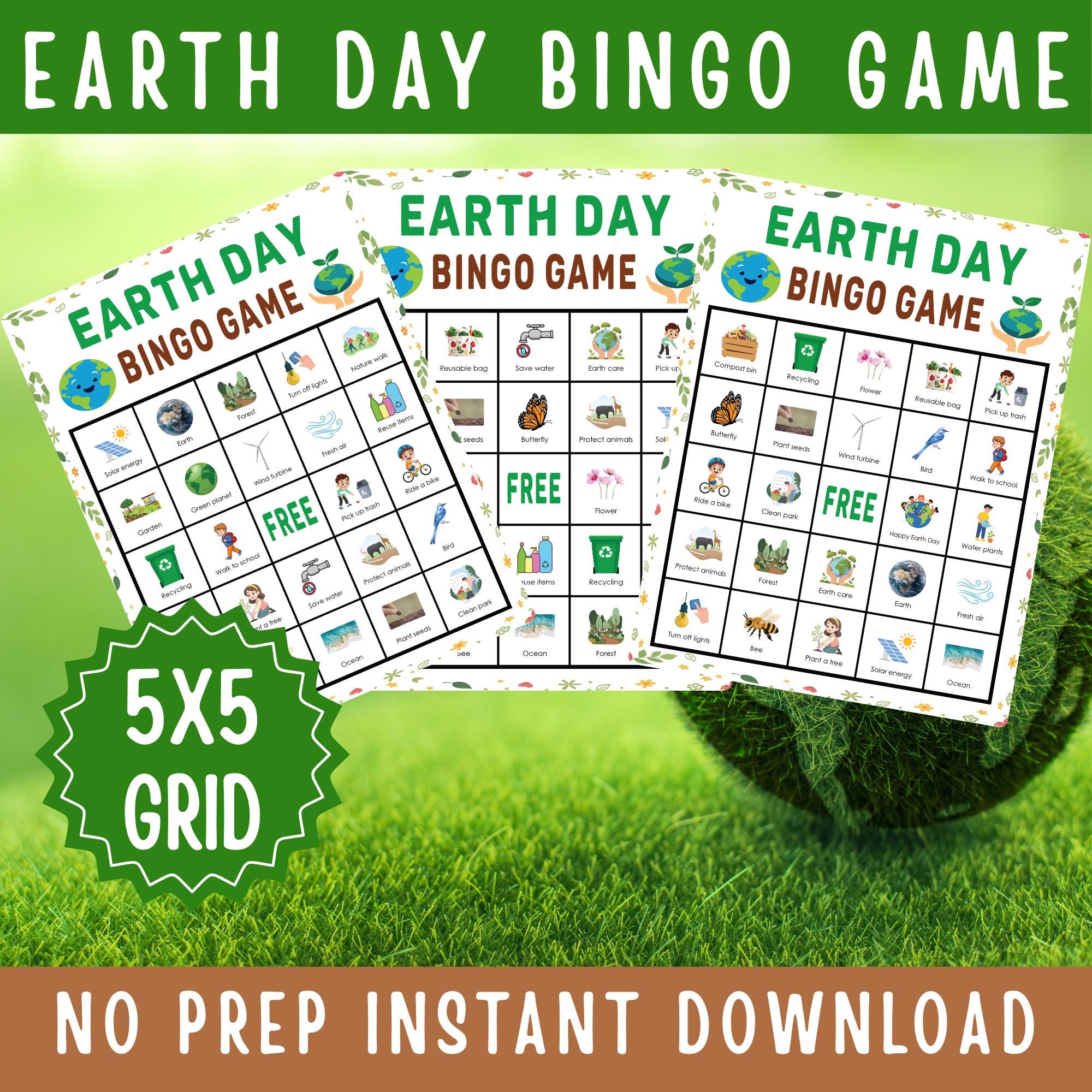 Earth Day Bingo Game Printable Environment and Recycling Activity for ...