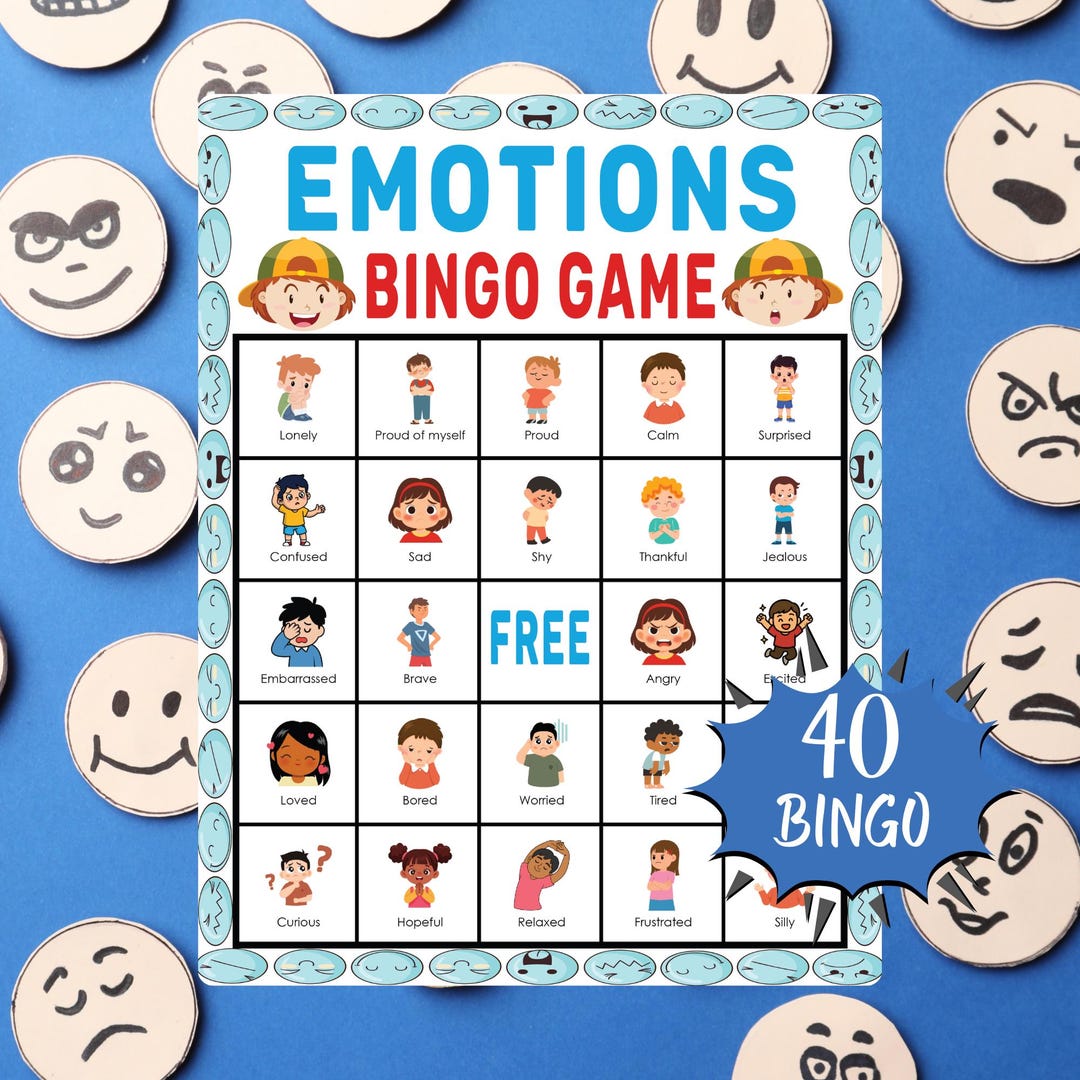 Emotions Bingo Game | Feelings Printable Bingo for Kids, Classroom ...