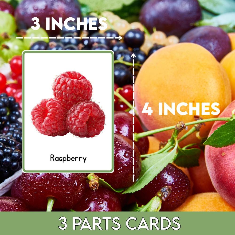 Fruits Flashcards Printable Fruit Vocabulary Cards for Kids Preschool ...