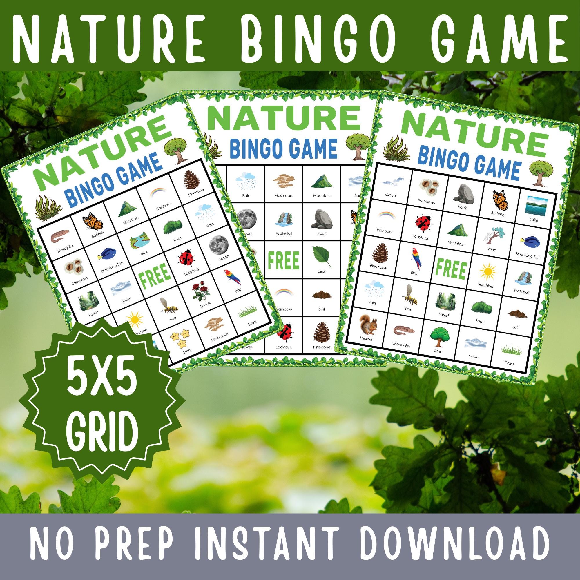 Nature Bingo Game Printable Outdoor Adventure Activity for Kids ...