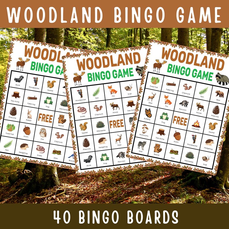 Woodland Bingo Game Printable Forest Animals Activity for Kids ...