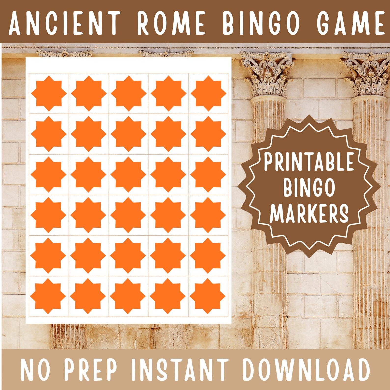 Ancient Rome Bingo Game | Roman Civilization Printable for Kids ...