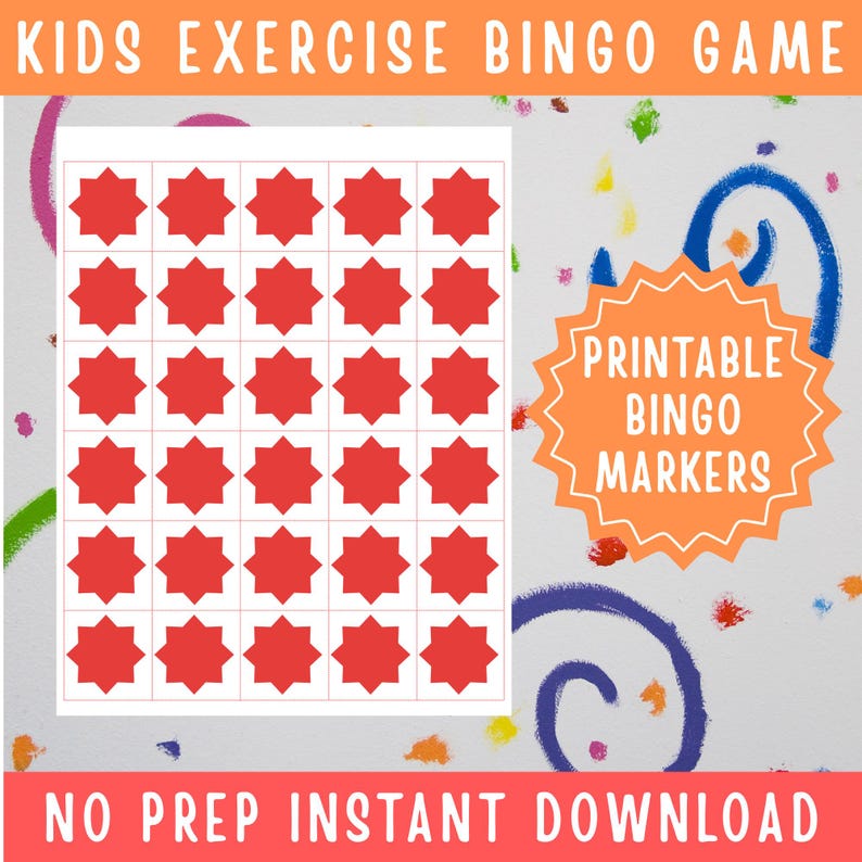 Kids Exercise Bingo – Fun Fitness Activity Game for Kids, Classrooms ...