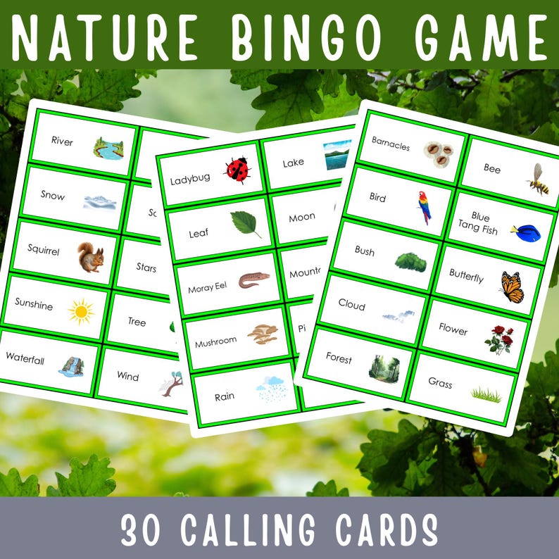 Nature Bingo Game Printable Outdoor Adventure Activity for Kids ...