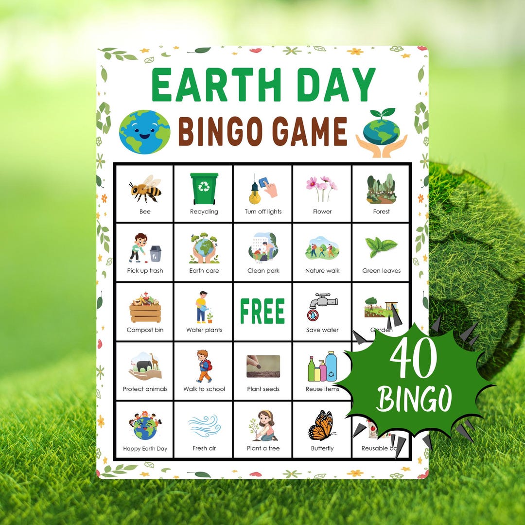 Earth Day Bingo Game Printable Environment and Recycling Activity for ...