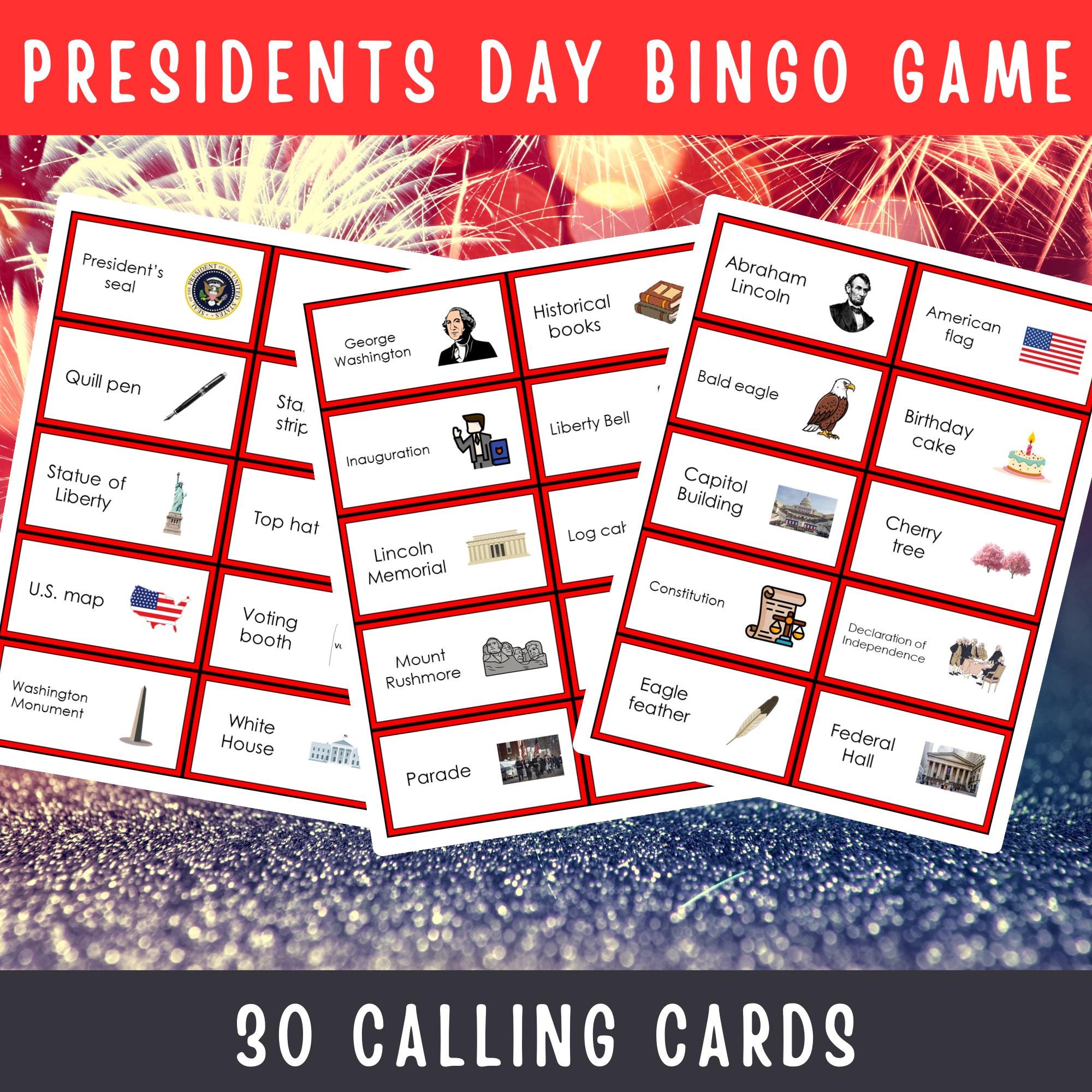 Presidents Day Bingo Game | Printable U.S. Presidents Learning Game for ...