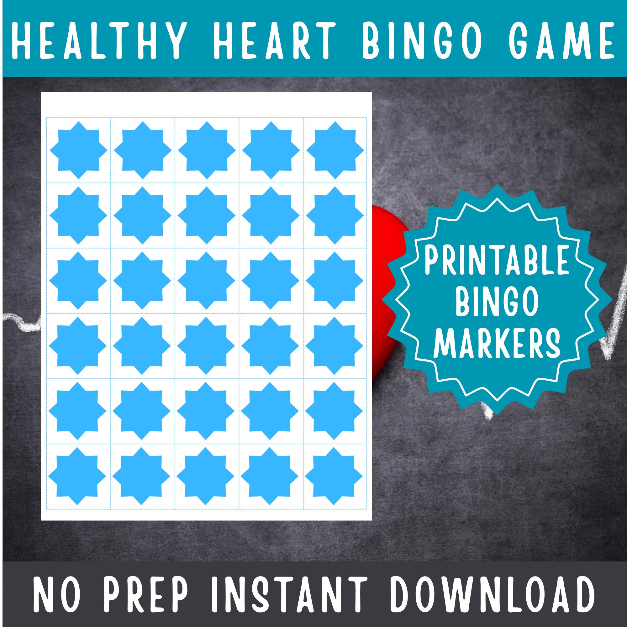 Healthy Heart Bingo Game Printable Health and Wellness Activity for ...