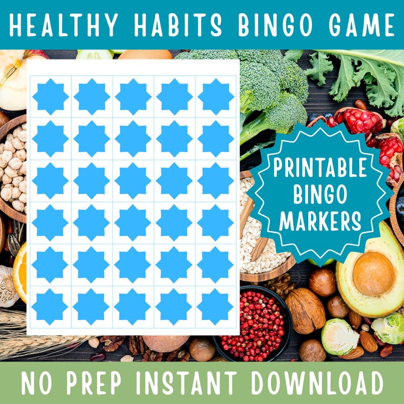 Healthy Habits Bingo Game Printable Wellness Activity for Kids ...