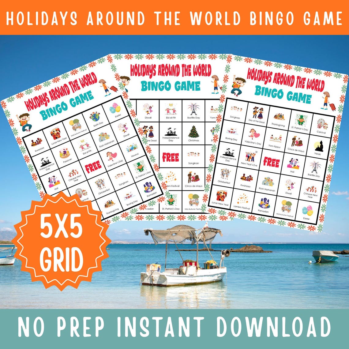 Holidays Around the World Bingo Game | Cultural Celebration Bingo ...