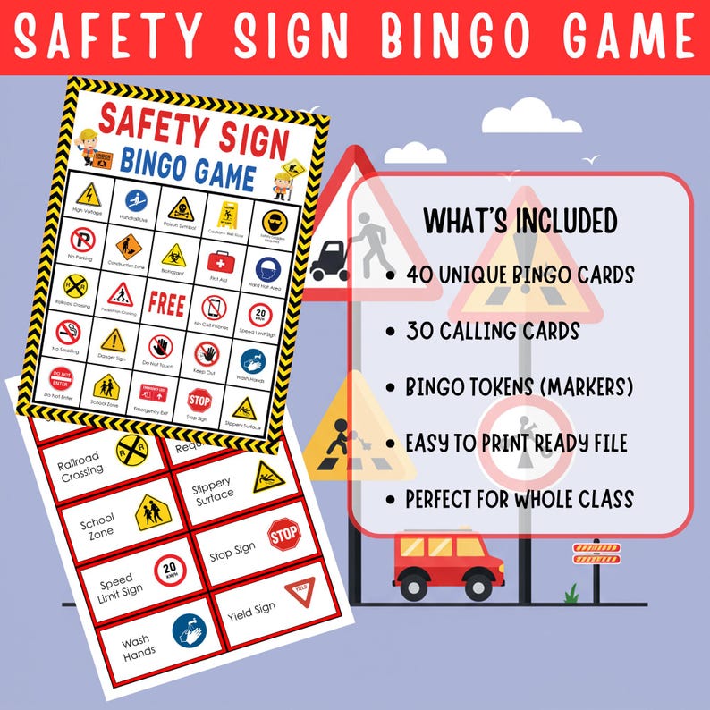 Safety Sign Bingo – Fun & Educational Printable Game for Kids ...