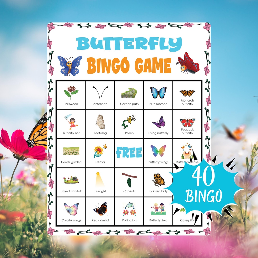 Butterfly Bingo Game | Insect-themed Printable Activity for Kids ...
