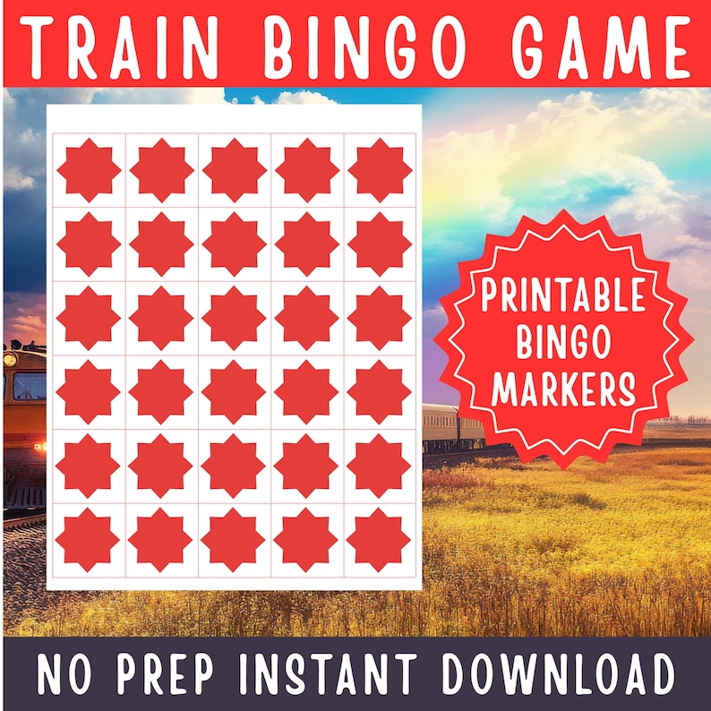 Train Bingo Game Printable Transportation Activity for Kids Classroom ...