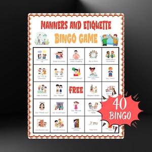 Manners & Etiquette Bingo Game for Kids: Social Skills Learning (Printable PDF)