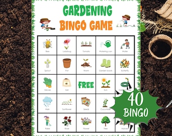 Bingospel tuinieren | Leeractiviteit over natuur en planten voor kinderen | Afdrukbaar lente-buitenklaslokaal, thuisonderwijs of gezinspret