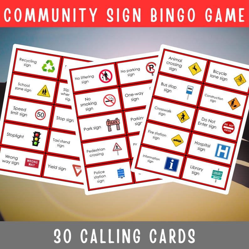Community Sign Bingo Game — Fun & Educational Printable for Kids ...