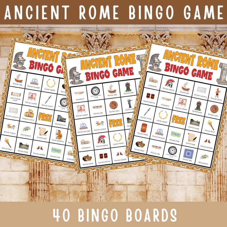 Ancient Rome Bingo Game | Roman Civilization Printable for Kids ...