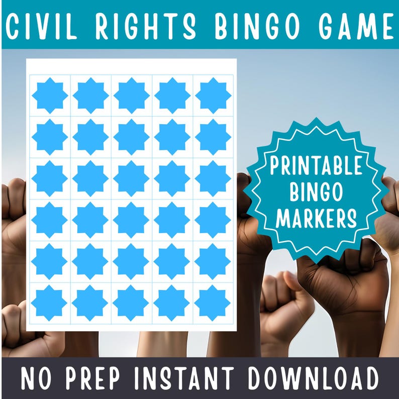 Civil Rights Bingo Game Printable History and Social Studies Activity ...