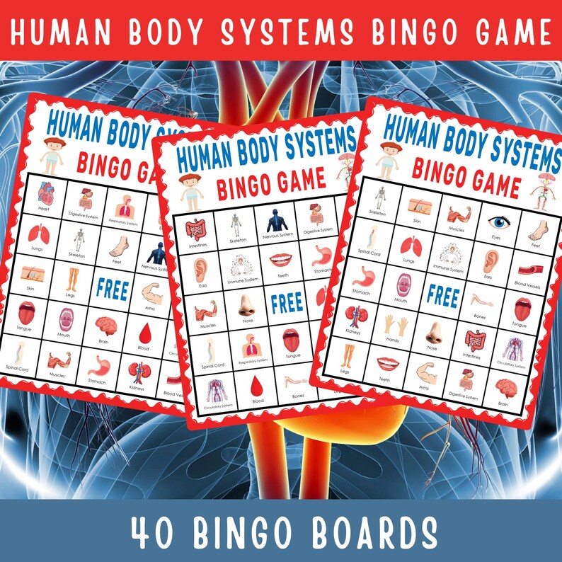 Human Body Systems Bingo Game | Printable Science Bingo Activity for ...
