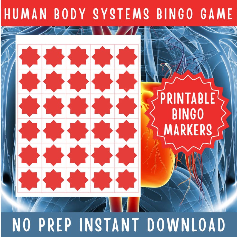Human Body Systems Bingo Game | Printable Science Bingo Activity for ...