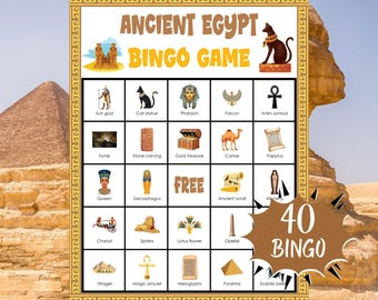 Ancient Egypt Bingo Game | History & Social Studies Printable for Kids, Classroom, Homeschool, Cultural Learning and Fun Activity