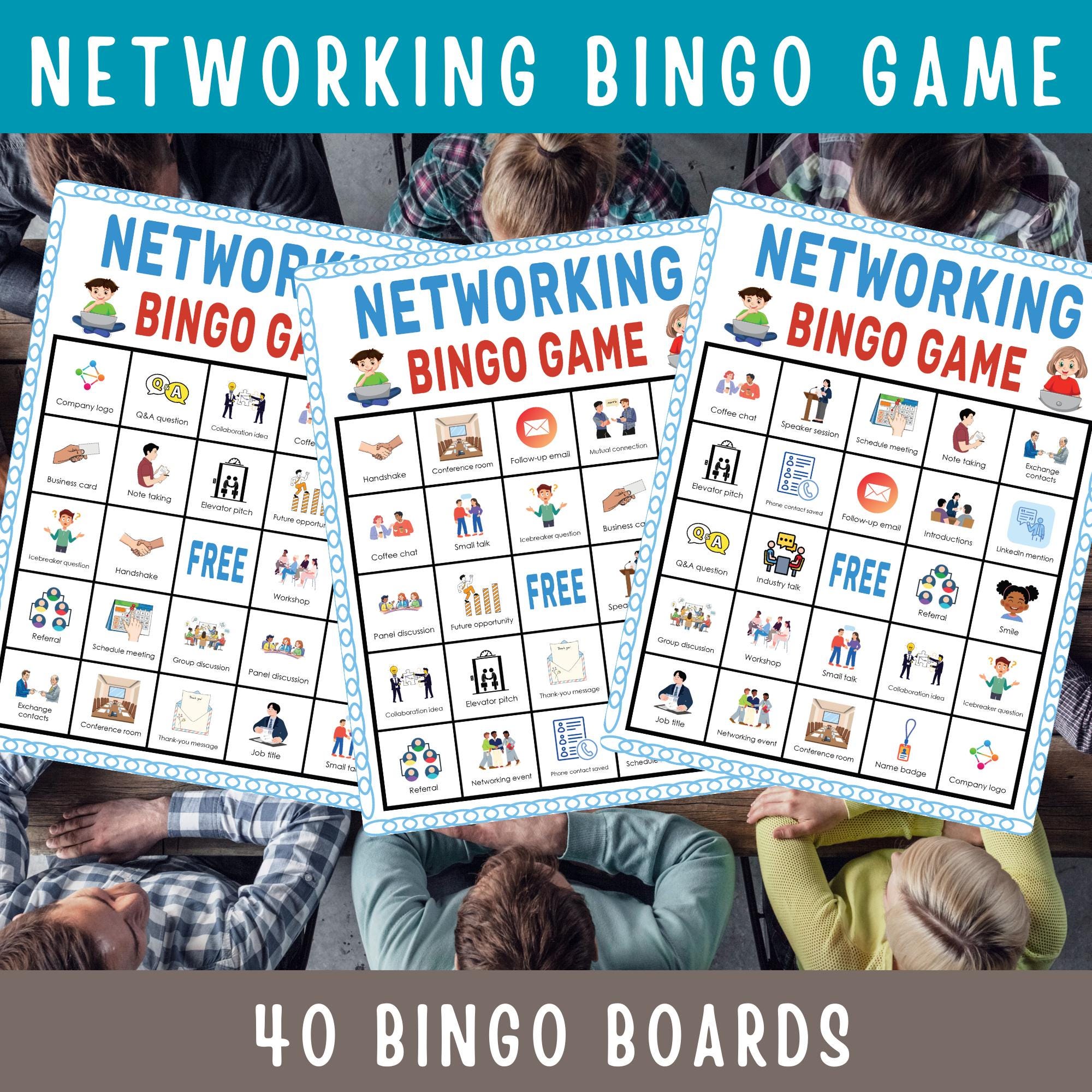 Networking Bingo Game Printable Professional Icebreaker Activity for ...