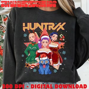 Kpop Huntrix Christmas Clipart, Anime Girls PNG (Digital Download)