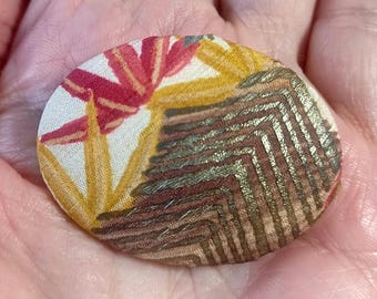 Japanese Vintage Kimono Fabric Brooch wagara