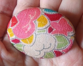 Japanese Vintage Kimono Fabric Brooch wagara