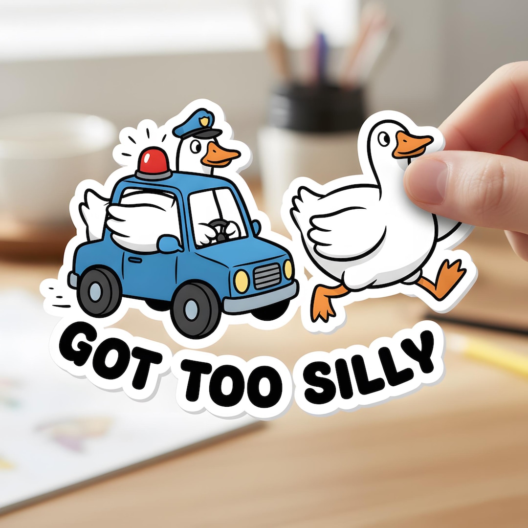 Got Too Silly Goose Sticker Funny Police Chase Decal, Cute Jailbird ...