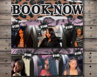 Hairstylist booking flyer: canva template
