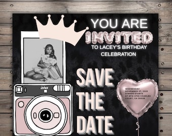 Pink Birthday Invitation Template: Classy Celebration (Canva)