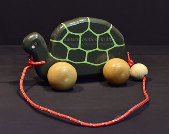 Turtle, Turtle Toy, Pull Toy, Wooden Toy, Wooden Pull Toy, Montessori Toy, Handmade Wood Toy, Childens Gifts, Kids Gifts, Turtle Pull Toy