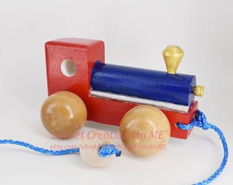 Train, Train Pull Toy, Wooden Train Toy, Wooden Pull Toy, Handmade Wooden Toy, Montessori Toys, Childrens Gifts, Toddlers Toys, Pull Toy
