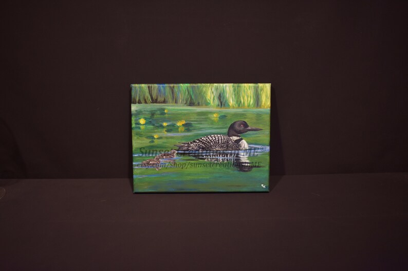 Loon Painting Gift Idea Cabin Art Wall Art Home Decor Handmade Gift Artwork Handpainted Loon Artwork Home Art Acrylic Artwork