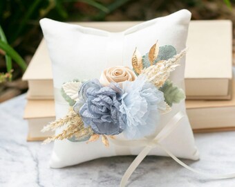 Coastal Boho Baby Blue Ring Bearer Pillow Only | Coastal Wedding Accessories |