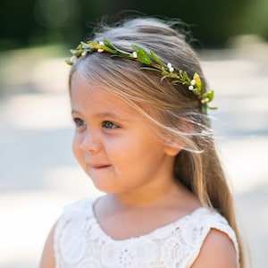 Delicate Flower Crown | Greenery Crown | Simple Flower Crown | Flower Girl Hair Piece or Halo | Flower girl Hairpiece | Tiara Alternative