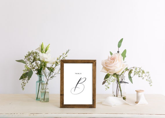 Printable Wedding Table Letters | A-Z Watercolor Table Numbers | Calligraphy 4x6 or 5x7 Printable Wedding Signs | Modern Formal Wedding