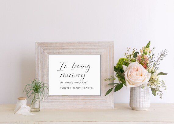 In Loving Memory Sign | Instant Download | Printable Wedding Signs | Watercolor Calligraphy Printable | Memorial Sign | RWEU19